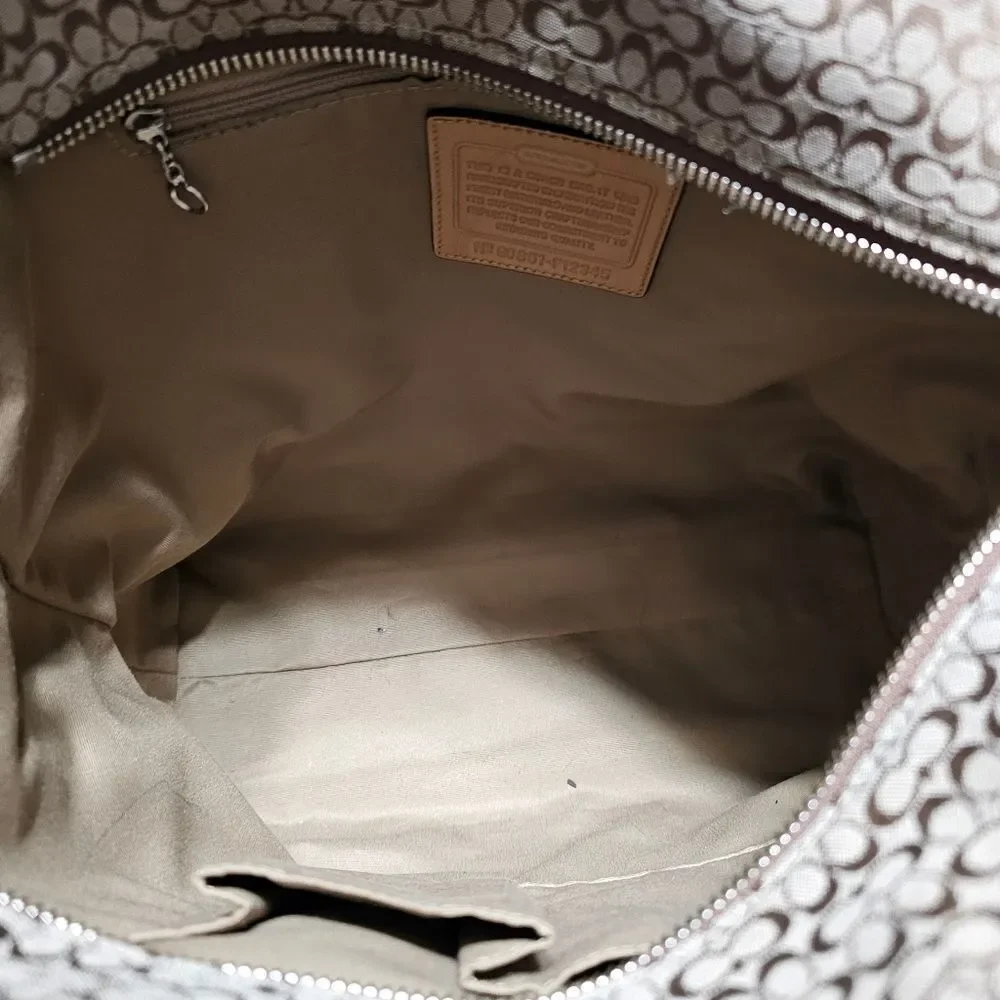 Vintage Coach Y2K North South Gallery Tote in Signature Monogram Jacquard